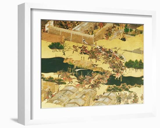 The Battle of Hogen from a Screen, Momayama Period-Japanese School-Framed Giclee Print