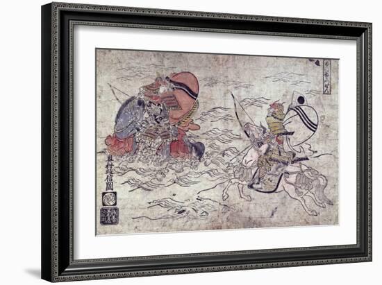 The Battle of Ichi No Tani-Okumura Masanobu-Framed Giclee Print