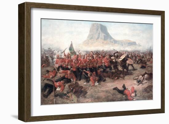 The Battle of Isandlwana: the Last Stand of the 24th Regiment of Foot (South Welsh Borderers)…-Charles Edwin Fripp-Framed Giclee Print