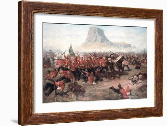 The Battle of Isandlwana: the Last Stand of the 24th Regiment of Foot (South Welsh Borderers)…-Charles Edwin Fripp-Framed Giclee Print