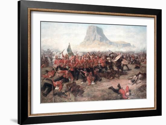 The Battle of Isandlwana: the Last Stand of the 24th Regiment of Foot (South Welsh Borderers)…-Charles Edwin Fripp-Framed Giclee Print