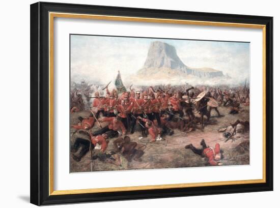 The Battle of Isandlwana: the Last Stand of the 24th Regiment of Foot (South Welsh Borderers)…-Charles Edwin Fripp-Framed Giclee Print