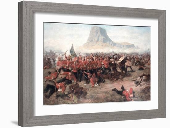 The Battle of Isandlwana: the Last Stand of the 24th Regiment of Foot (South Welsh Borderers)…-Charles Edwin Fripp-Framed Premium Giclee Print