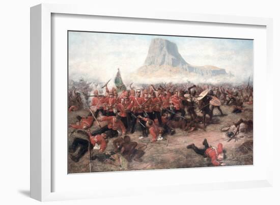 The Battle of Isandlwana: the Last Stand of the 24th Regiment of Foot (South Welsh Borderers)…-Charles Edwin Fripp-Framed Premium Giclee Print