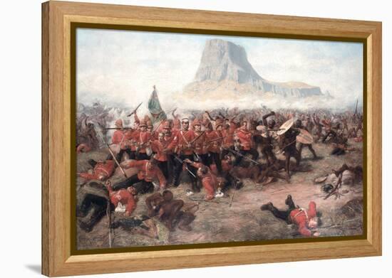 The Battle of Isandlwana: the Last Stand of the 24th Regiment of Foot (South Welsh Borderers)…-Charles Edwin Fripp-Framed Premier Image Canvas