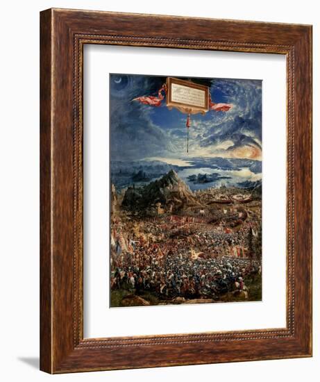 The Battle of Issus, or the Victory of Alexander the Great, 1529 (Oil on Panel)-Albrecht Altdorfer-Framed Giclee Print