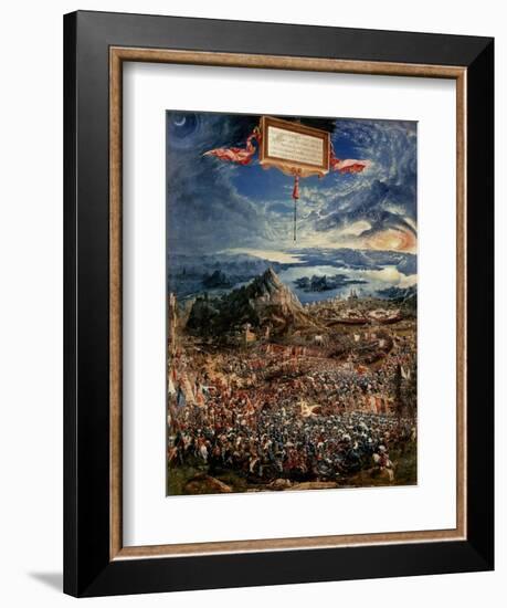 The Battle of Issus, or the Victory of Alexander the Great, 1529 (Oil on Panel)-Albrecht Altdorfer-Framed Giclee Print