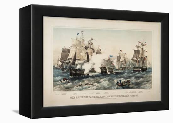 The Battle of Lake Erie, Commodore O.H. Perry's Victory, 1878-J. P. Newell-Framed Premier Image Canvas