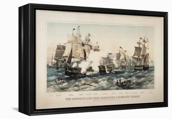 The Battle of Lake Erie, Commodore O.H. Perry's Victory, 1878-J. P. Newell-Framed Premier Image Canvas