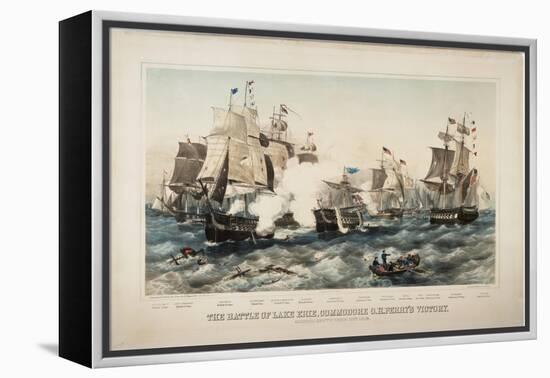 The Battle of Lake Erie, Commodore O.H. Perry's Victory, 1878-J. P. Newell-Framed Premier Image Canvas