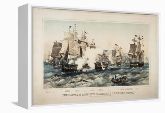 The Battle of Lake Erie, Commodore O.H. Perry's Victory, 1878-J. P. Newell-Framed Premier Image Canvas