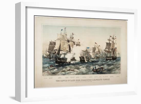 The Battle of Lake Erie, Commodore O.H. Perry's Victory, 1878-J. P. Newell-Framed Giclee Print