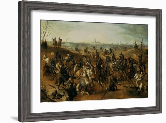 The Battle of Lekkerbeetje or the Battle of Vught Heath with a View of 'S-Hertogenbosch'-Sebastiaen Vrancx-Framed Giclee Print