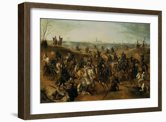 The Battle of Lekkerbeetje or the Battle of Vught Heath with a View of 'S-Hertogenbosch'-Sebastiaen Vrancx-Framed Giclee Print