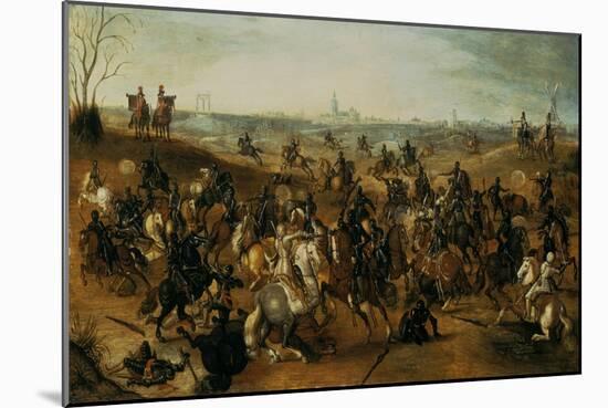 The Battle of Lekkerbeetje or the Battle of Vught Heath with a View of 'S-Hertogenbosch'-Sebastiaen Vrancx-Mounted Giclee Print