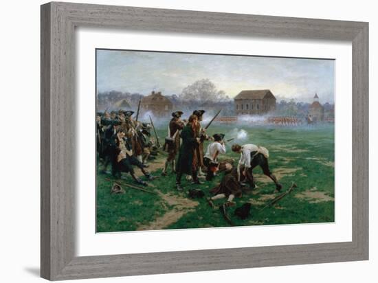 The Battle of Lexington, 19th April 1775, 1910-William Barnes Wollen-Framed Giclee Print