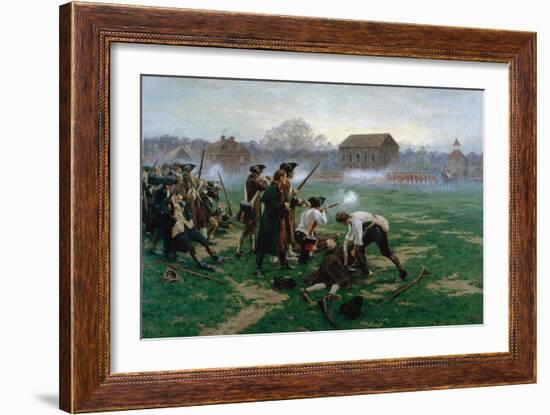 The Battle of Lexington, 19th April 1775, 1910-William Barnes Wollen-Framed Giclee Print