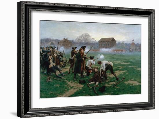 The Battle of Lexington, 19th April 1775, 1910-William Barnes Wollen-Framed Giclee Print