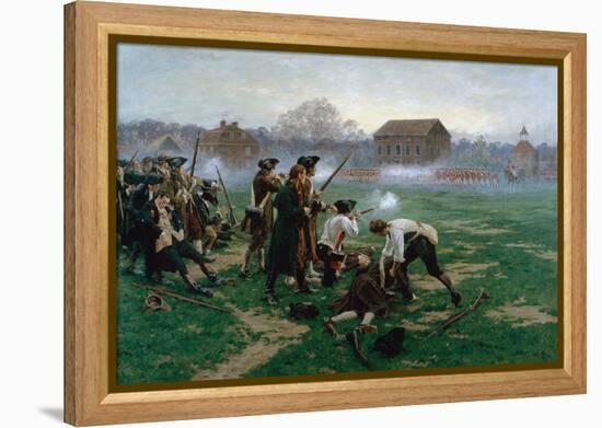 The Battle of Lexington, 19th April 1775, 1910-William Barnes Wollen-Framed Premier Image Canvas