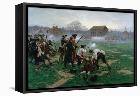 The Battle of Lexington, 19th April 1775, 1910-William Barnes Wollen-Framed Premier Image Canvas