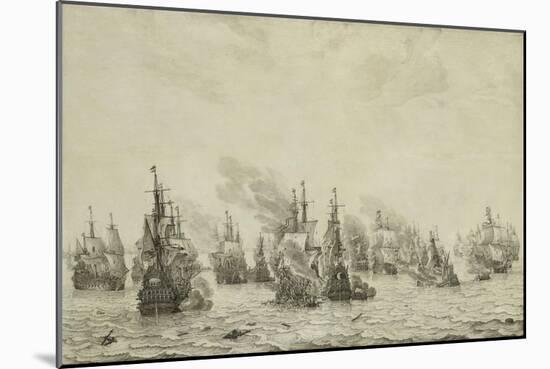 The Battle of Livorno or Leghorn, C.1659-99-Willem Van De Velde the Elder-Mounted Giclee Print