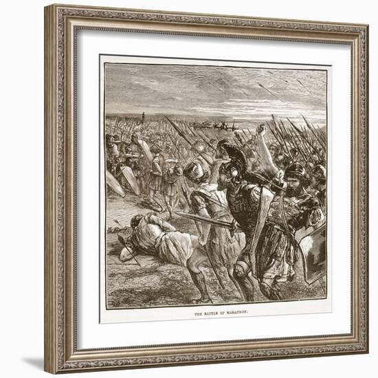 The Battle of Marathon (Litho)-English-Framed Giclee Print