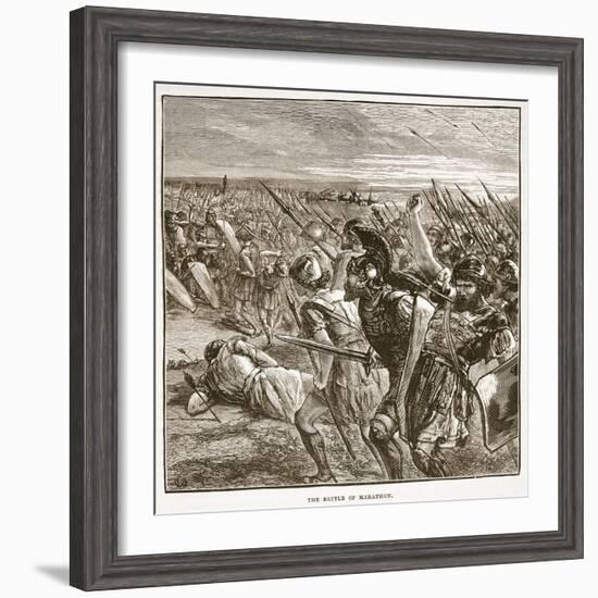 The Battle of Marathon (Litho)-English-Framed Giclee Print