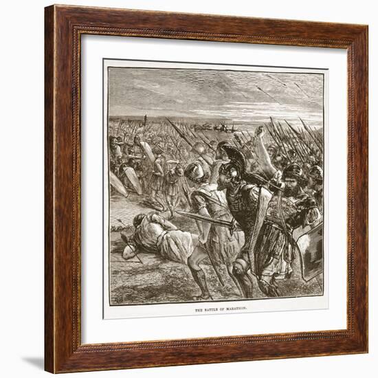 The Battle of Marathon (Litho)-English-Framed Giclee Print