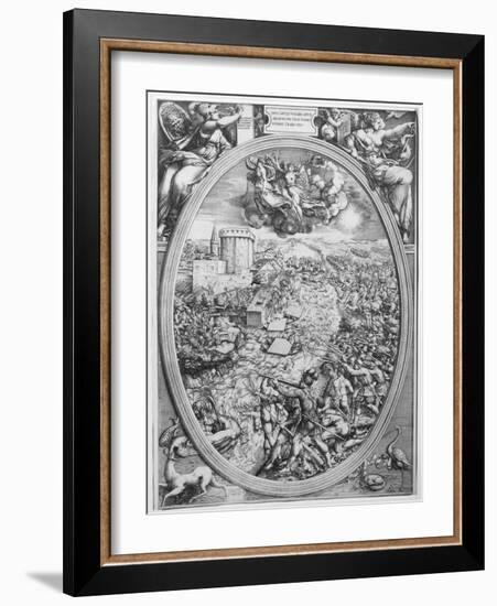 The Battle of Muehlberg, 24 April 1547, 1551-Enea Vico-Framed Giclee Print