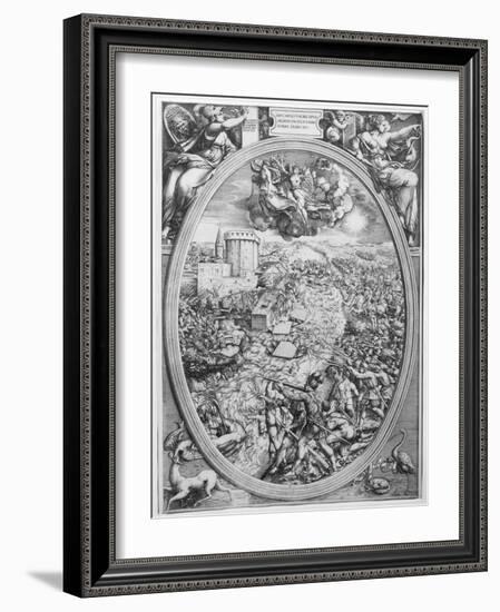 The Battle of Muehlberg, 24 April 1547, 1551-Enea Vico-Framed Giclee Print