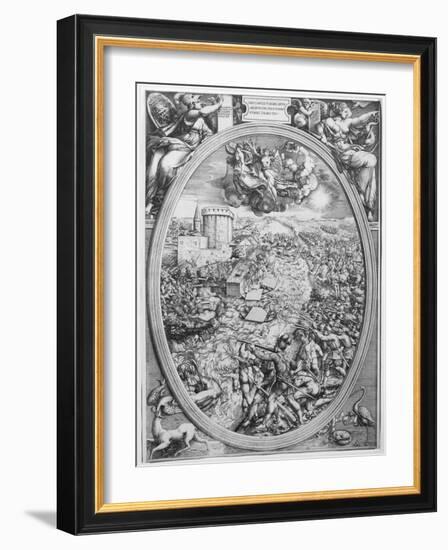 The Battle of Muehlberg, 24 April 1547, 1551-Enea Vico-Framed Giclee Print