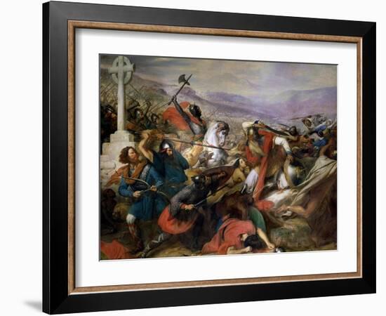 The Battle of Poitiers, 25th October 732, Won by Charles Martel (688-741) 1837-Charles Auguste Steuben-Framed Giclee Print