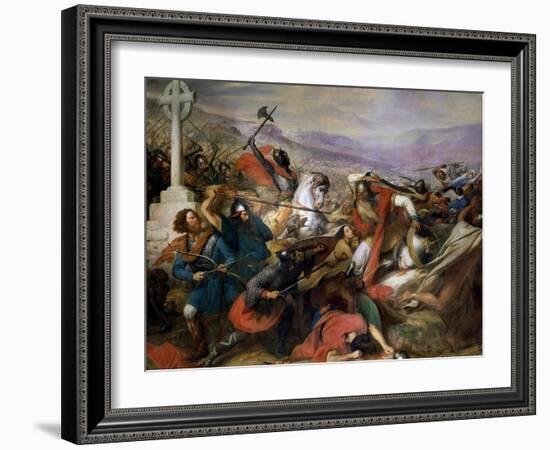 The Battle of Poitiers, 25th October 732, Won by Charles Martel (688-741) 1837-Charles Auguste Steuben-Framed Giclee Print