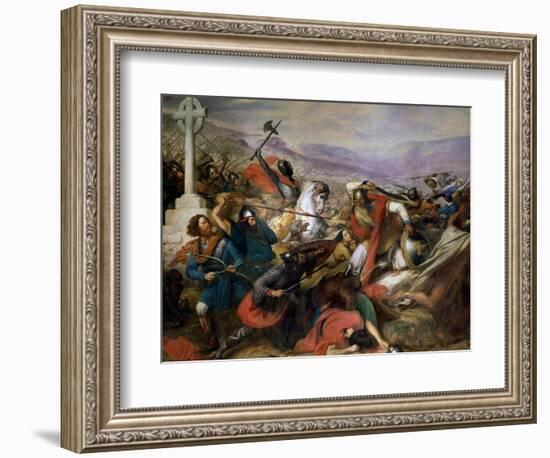 The Battle of Poitiers, 25th October 732, Won by Charles Martel (688-741) 1837-Charles Auguste Steuben-Framed Giclee Print