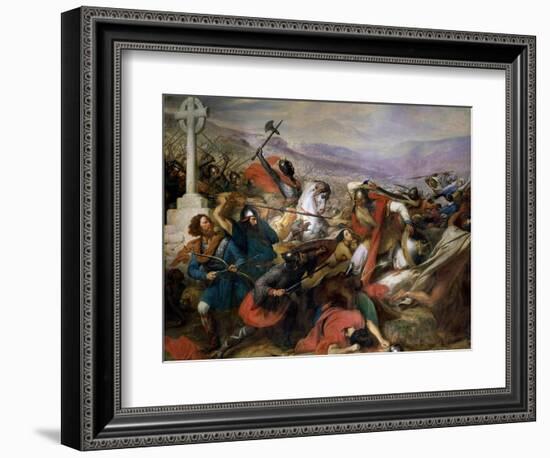 The Battle of Poitiers, 25th October 732, Won by Charles Martel (688-741) 1837-Charles Auguste Steuben-Framed Giclee Print