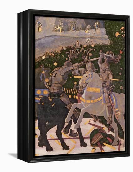 The Battle of San Romano, Detail of Two Cavalrymen Engaged in Combat, circa 1450-60-Paolo Uccello-Framed Premier Image Canvas