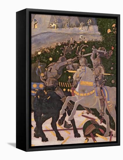 The Battle of San Romano, Detail of Two Cavalrymen Engaged in Combat, circa 1450-60-Paolo Uccello-Framed Premier Image Canvas