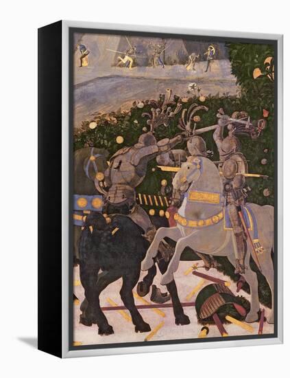 The Battle of San Romano, Detail of Two Cavalrymen Engaged in Combat, circa 1450-60-Paolo Uccello-Framed Premier Image Canvas