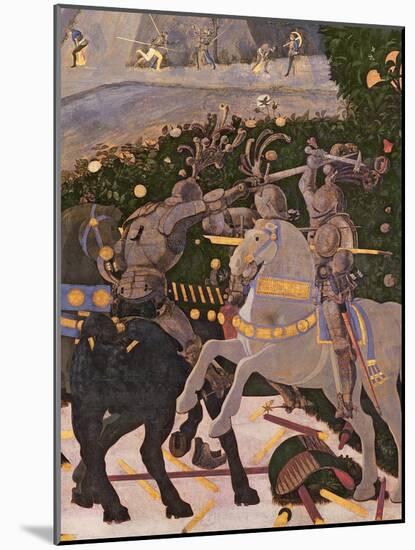 The Battle of San Romano, Detail of Two Cavalrymen Engaged in Combat, circa 1450-60-Paolo Uccello-Mounted Giclee Print