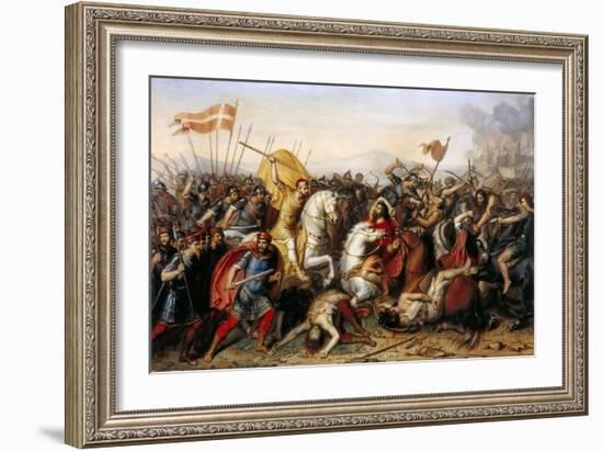 The Battle of Saucourt-En-Vimeu on 3 August 881-Jean-Joseph Dassy-Framed Giclee Print