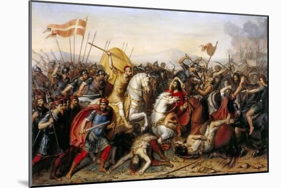 The Battle of Saucourt-En-Vimeu on 3 August 881-Jean-Joseph Dassy-Mounted Giclee Print