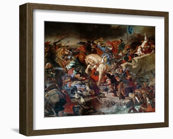 The Battle of Taillebourg, 21st July 1242-Eugene Delacroix-Framed Giclee Print