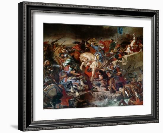 The Battle of Taillebourg, 21st July 1242-Eugene Delacroix-Framed Giclee Print