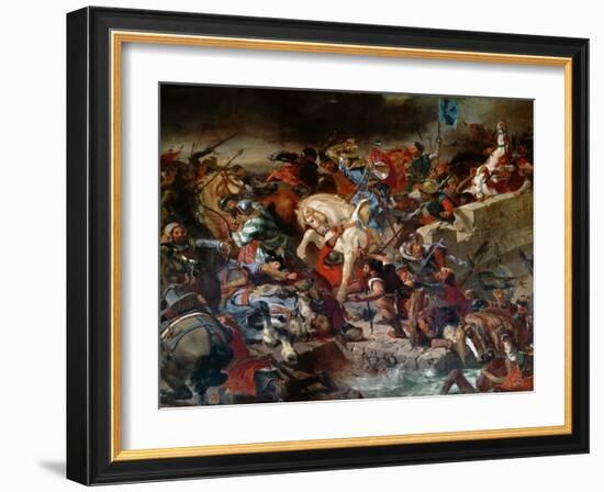 The Battle of Taillebourg, 21st July 1242-Eugene Delacroix-Framed Giclee Print
