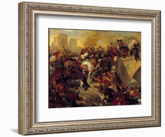 The Battle of Taillebourg Won by Saint Louis on 21 July 1242. Taillebourg, a Strategic Passage Betw-Ferdinand Victor Eugene Delacroix-Framed Giclee Print