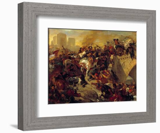 The Battle of Taillebourg Won by Saint Louis on 21 July 1242. Taillebourg, a Strategic Passage Betw-Ferdinand Victor Eugene Delacroix-Framed Giclee Print