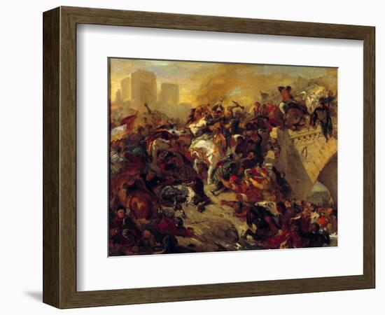 The Battle of Taillebourg Won by Saint Louis on 21 July 1242. Taillebourg, a Strategic Passage Betw-Ferdinand Victor Eugene Delacroix-Framed Giclee Print