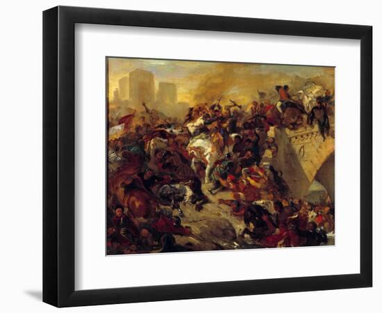 The Battle of Taillebourg Won by Saint Louis on 21 July 1242. Taillebourg, a Strategic Passage Betw-Ferdinand Victor Eugene Delacroix-Framed Giclee Print