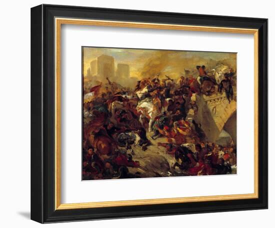 The Battle of Taillebourg Won by Saint Louis on 21 July 1242. Taillebourg, a Strategic Passage Betw-Ferdinand Victor Eugene Delacroix-Framed Giclee Print