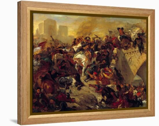 The Battle of Taillebourg Won by Saint Louis on 21 July 1242. Taillebourg, a Strategic Passage Betw-Ferdinand Victor Eugene Delacroix-Framed Premier Image Canvas
